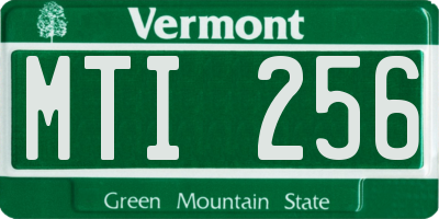 VT license plate MTI256