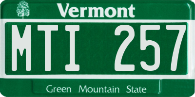 VT license plate MTI257