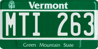 VT license plate MTI263