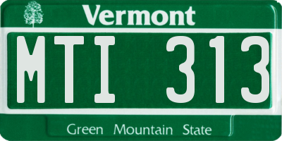 VT license plate MTI313