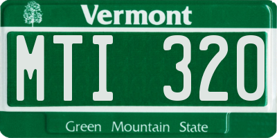 VT license plate MTI320