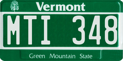 VT license plate MTI348