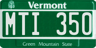 VT license plate MTI350