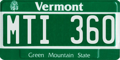 VT license plate MTI360