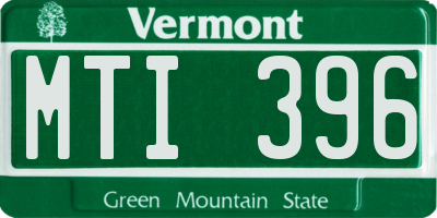 VT license plate MTI396
