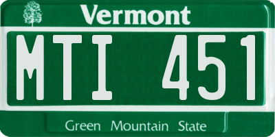 VT license plate MTI451