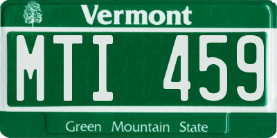 VT license plate MTI459