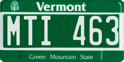 VT license plate MTI463