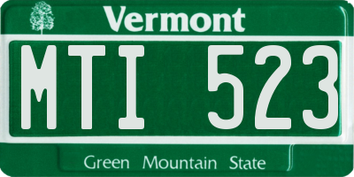 VT license plate MTI523