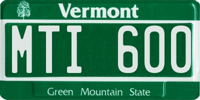 VT license plate MTI600