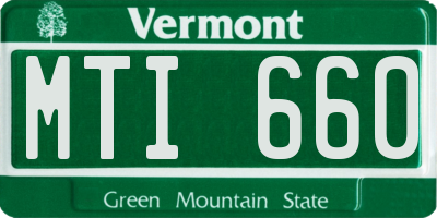 VT license plate MTI660