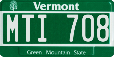 VT license plate MTI708
