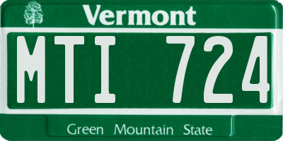 VT license plate MTI724