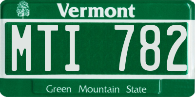 VT license plate MTI782