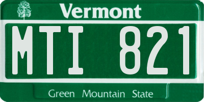 VT license plate MTI821