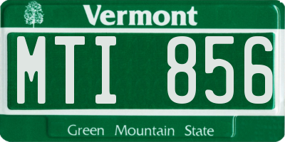 VT license plate MTI856