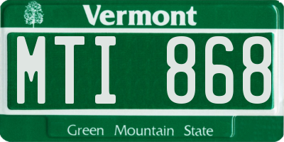 VT license plate MTI868