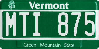 VT license plate MTI875