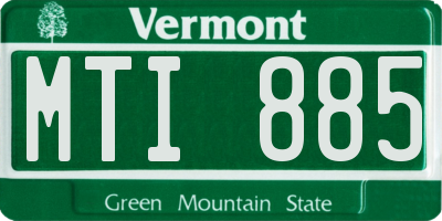 VT license plate MTI885