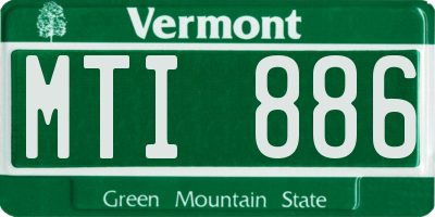 VT license plate MTI886