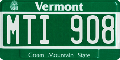 VT license plate MTI908