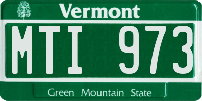 VT license plate MTI973
