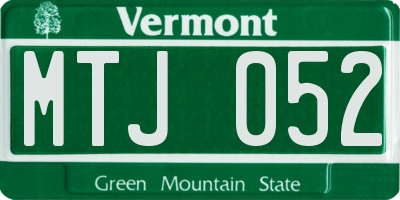 VT license plate MTJ052