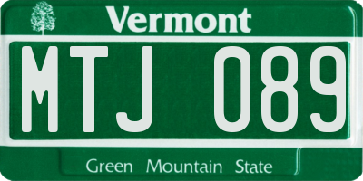 VT license plate MTJ089