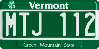 VT license plate MTJ112