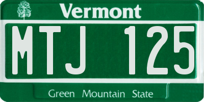 VT license plate MTJ125