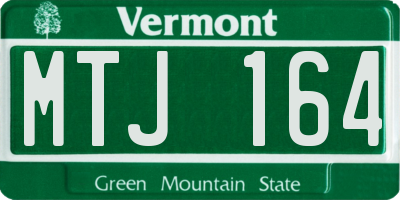 VT license plate MTJ164