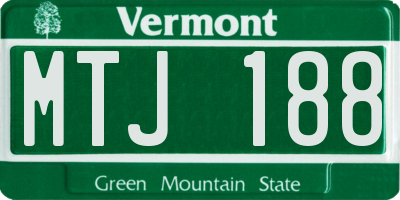 VT license plate MTJ188