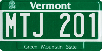 VT license plate MTJ201