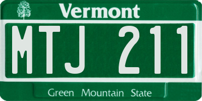VT license plate MTJ211