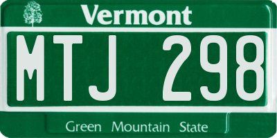 VT license plate MTJ298