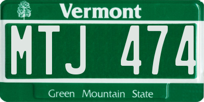 VT license plate MTJ474