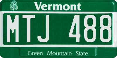 VT license plate MTJ488