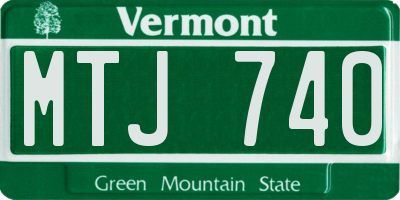VT license plate MTJ740