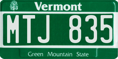 VT license plate MTJ835