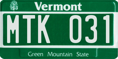VT license plate MTK031