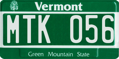 VT license plate MTK056