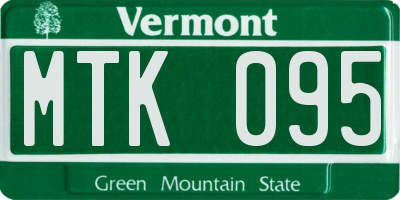 VT license plate MTK095
