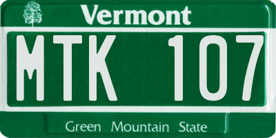 VT license plate MTK107