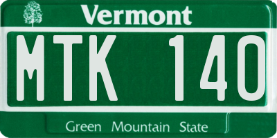 VT license plate MTK140