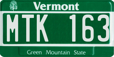 VT license plate MTK163