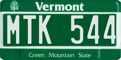 VT license plate MTK544