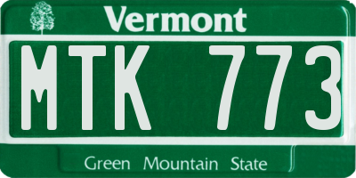 VT license plate MTK773