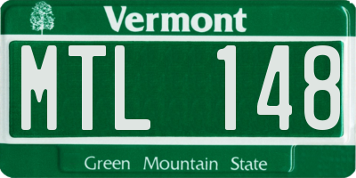 VT license plate MTL148