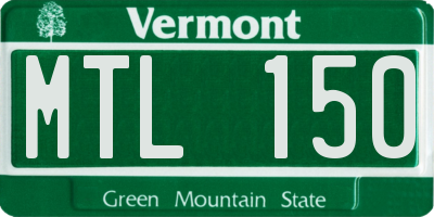 VT license plate MTL150