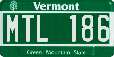 VT license plate MTL186